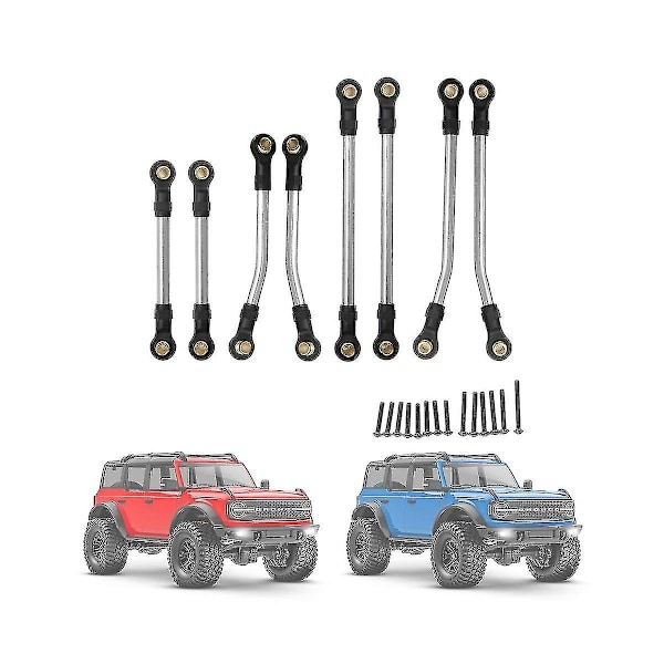 8 st rostfria länkarmar med hög frigång för Trx4m Trx4-m 1/18 RC-bil