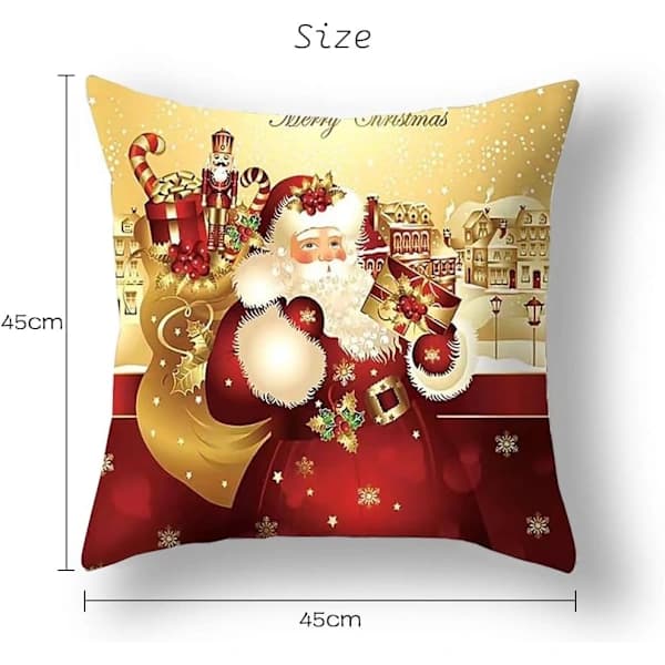 Julkuddar 45x45 cm, 4-pack, Juldekorations Kuddfodral, Kuddar, Juldekorationer
