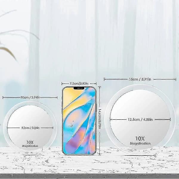 HA~10x Suurennuspeili 3 Imu Kupilla, Meikkipeili 10x Suurennuksella