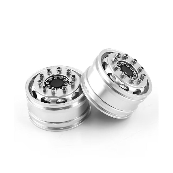 Metallista valmistettu etu- ja takapyörän vanne kuorma-autoon 1/14 Rc Traktori Perävaunu Tavaravaunu Renkaat, etu 25mm Powe