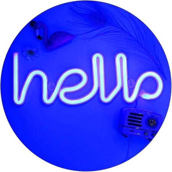 LED Hello Neon Skyltar Bokstavslampor Rumdekor Batt