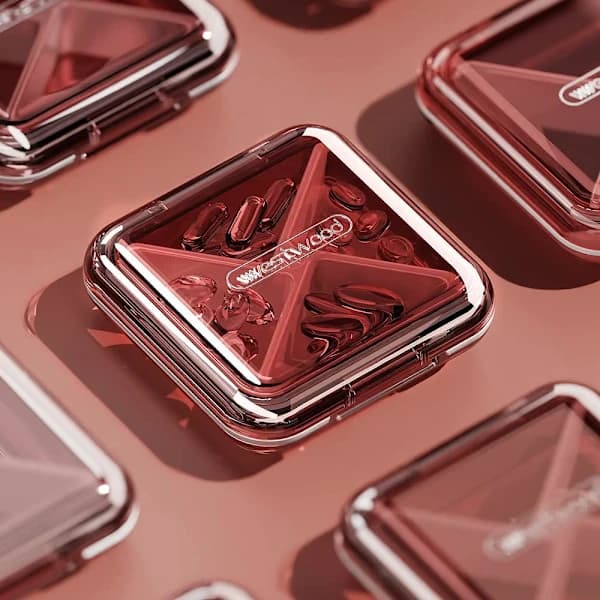 Pillbox, Moisture-Proof Small Pill Box, Portable Pill Organizer