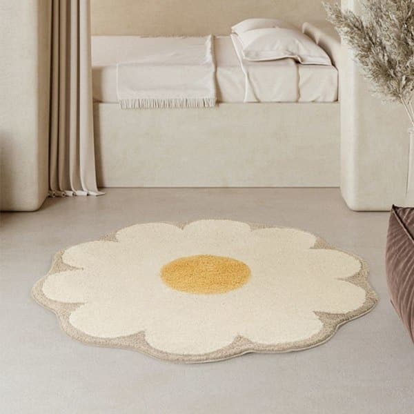 360Home Absorberende Skridsikker Badeværelsesmåtte Blomst 60cm 100*100cm