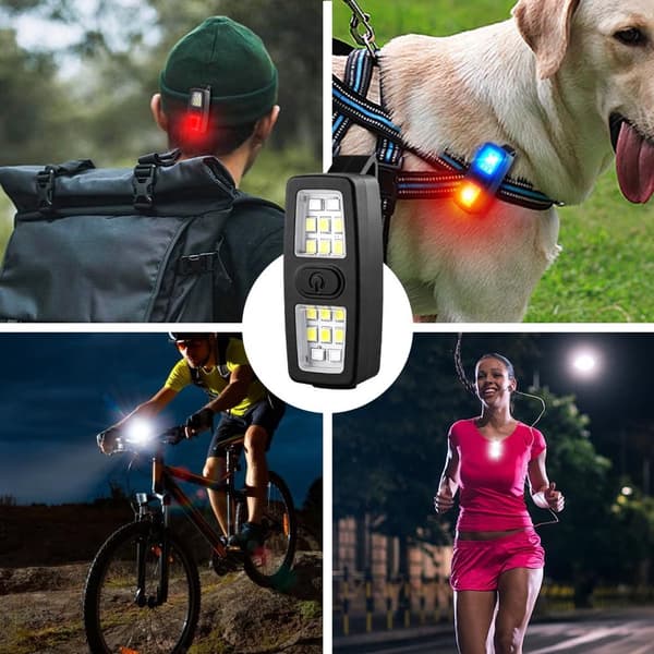Clip-On Forlygtesæt Med 2, 200 Lumen, USB-C Genopladelig, 7 Tilstande Til Løb, Camping Og Vandring, Gul