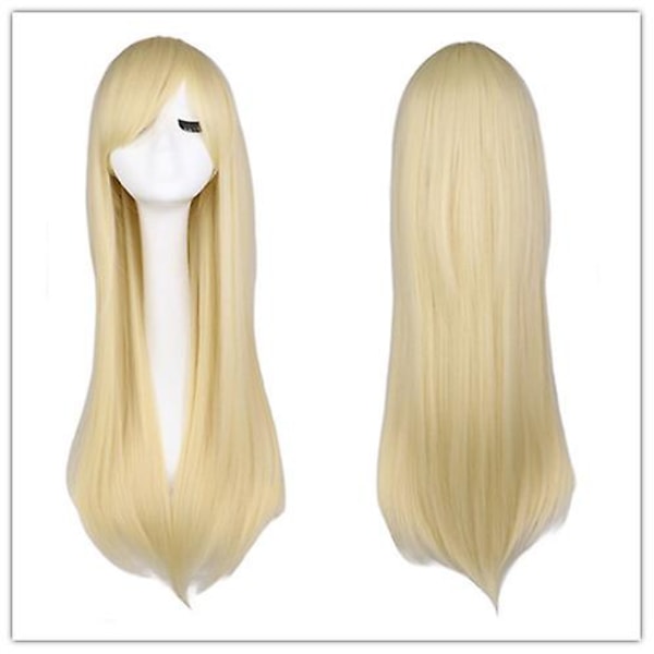 Wekity 80cm kaunis ja viehättävä cosplay-suorahiusperuukki, vaaleankeltainen, WZ-1250R