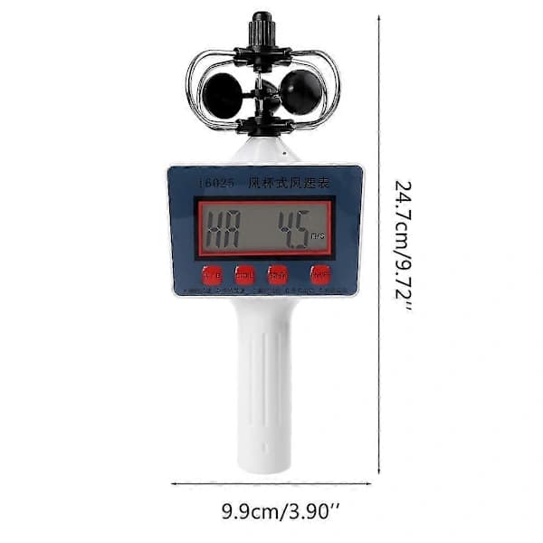 HA~Unik Design Vindmåler LCD-Skjerm Energibesparende Kopp-stil Anemometer