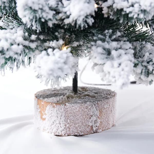 Bordsjulgran Snötäckt Julgran med LED-lampor