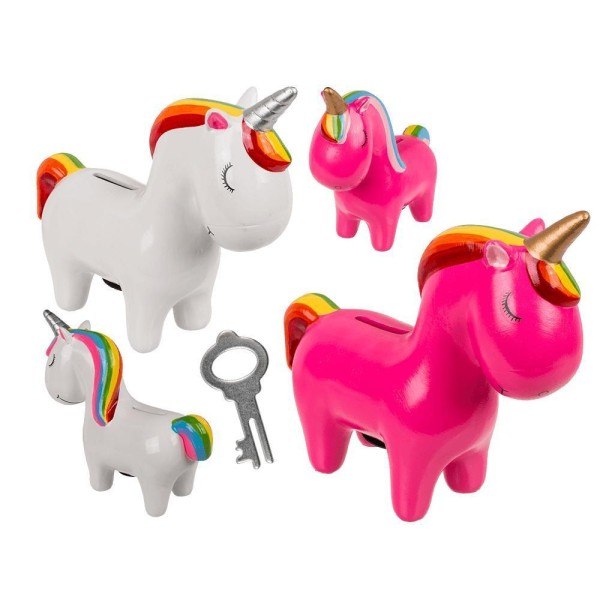 /HA/ Spargris Enhörning / Spargris - Unicorn / Ponny - 19cm Vit