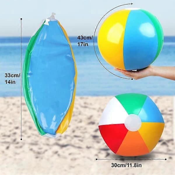 Strandbolde 4-pak 43 cm Regnbuefarvede Poollegetøj Oppustelige Strandbolde