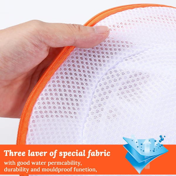 HA-Vaskenet til BH'er, Stort Sæt med Vaskeposer til Undertøj og BH'er, Polyester, Orange, Lynlås
