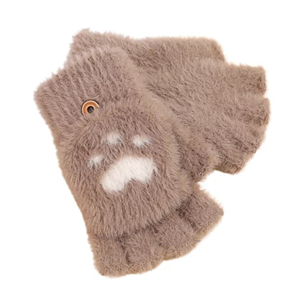 Vintervarme halvfingerhandsker khaki