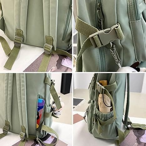 Cute Backpack with Large Capacity - With Decorative Pendants & Pins, For All School Ages