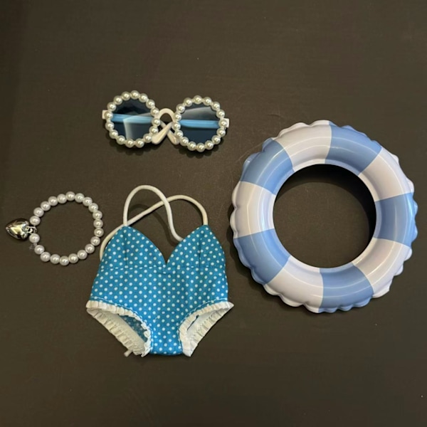 [HH]Labubu Badetøj Surfing Outfit Labubu Bikini Outfit med Briller Labubu Surfbræt med Tilbehør BUBU 9