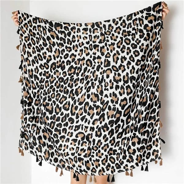 Leopardmønstret sjal skjerf for kvinner - Pashminasjal skjerf
