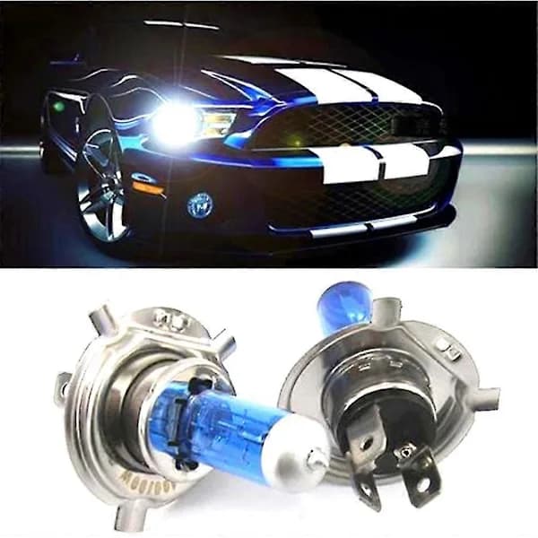 HA~2 stk H4 12V 100/90W Superlys Halogenpære til Bil
