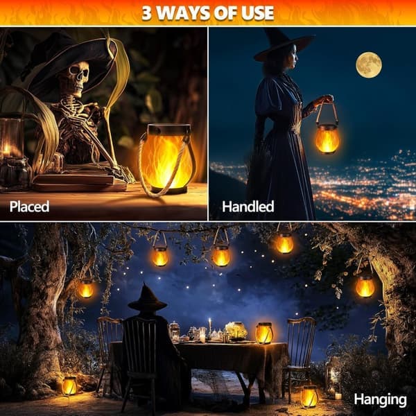 Solcelle Eldlykt Halloween - USB Dansende Lys Hage Hjemmedekorasjon