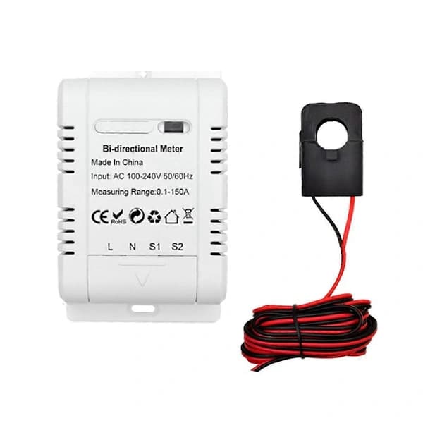 Tuya Solcelle PV Tovejs WiFi Energimåler med CT 150A Tovejs Clamp Strømsensor Transformator