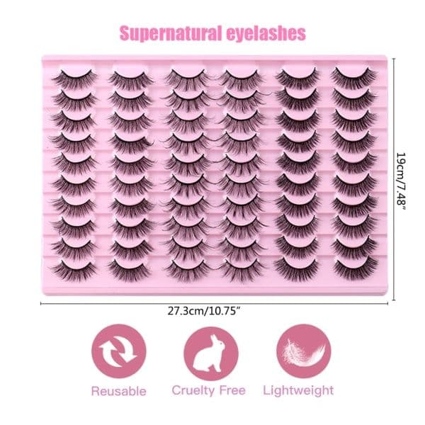 Ryska remsvolym-vipper DD Curl Wispy Fluffy Løsvipper ser ut som vippeextensions Naturlige vipper Pakke med 6