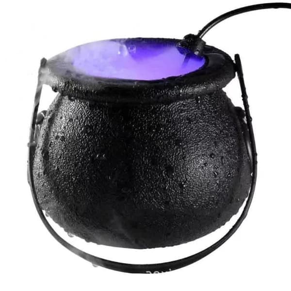 Mini Savukone Kattilassa – LED Halloween-koriste Sumulla & Värinvaihdolla – USB – Musta