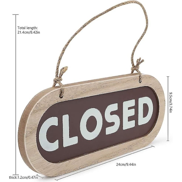Åbent/lukket skilt, dobbeltsidet hængende skilt til hjem, café, restaurant, butik
