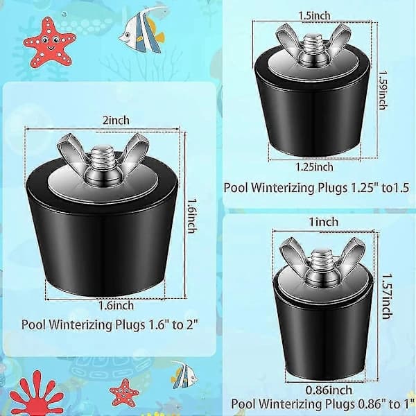 HA~3 størrelser Gummi Poolprop Poolreturledningsprop Poolprop Splitterprop Poolprop Til Over Jord P