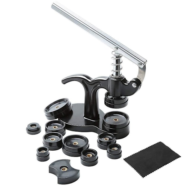 14-delad klockpressats, 18 mm till 50 mm klockfodralstängare, klockreparationssats (svart)