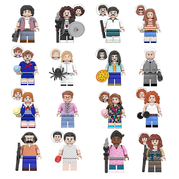 /HA/16-pak Stranger Things Actionfigurer Byggesten Legetøj 4,5 cm Jonathan Nancy Eleven til Børn og Fans Fødselsdagsgave
