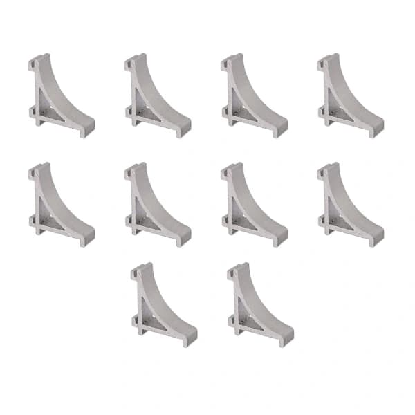10 st 2,3 cm kylskåpshyllstödspinnar i silverfärgad aluminiumlegering