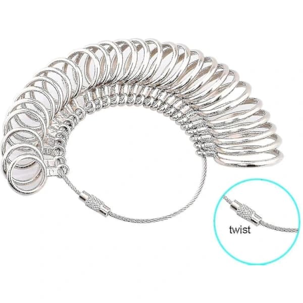 Ringstørrelsesmåler, 4 Størrelser Ringmåler Metal Dorn & Fingermåler Sæt
