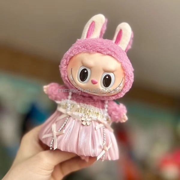 [HH] 17cm Labubu Popmarts Vaatteet ja Asusteet Nukke Macaron Paita Setti Täytetty Pehmo Sopii Vain Kangas 17CM 2