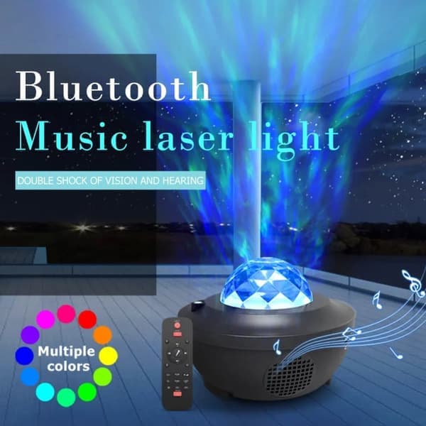 Galaxy Natlampe, Rumlampe Stjerneprojektor med Bluetooth Højttaler