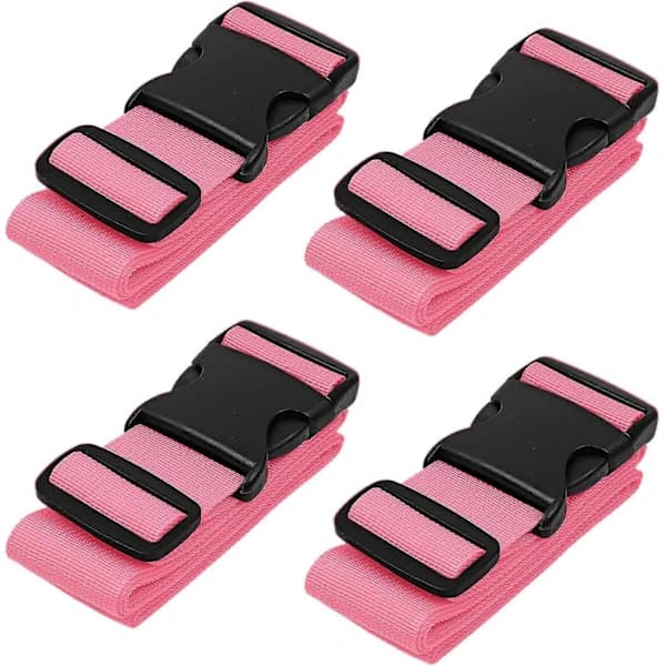 HA~Bagageremme til kufferter, 4-pak, pink