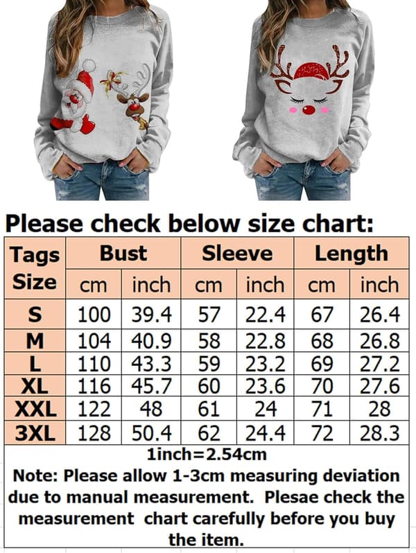 {HH} Julsweatshirt för damer med fleecefoder