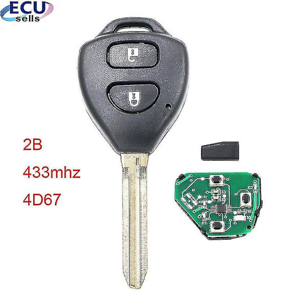 /HA/2b / 3 Knappar Fjärrnyckel 433mhz, 4d67 Chip Inuti För Toyota Rav4 Camry Corolla 2006-2010 Europa