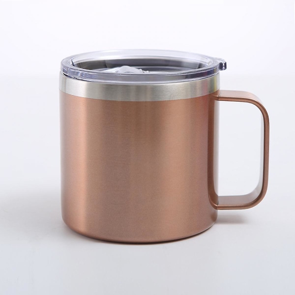 Kaffe Mugg, 12oz Kaffe Mugg St Mugg Familj Vit 304 Rostfritt Stål Foder (Gl Guld)(WZ1713)