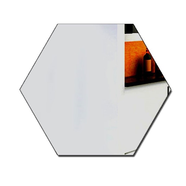 Hexagon Mirror Wall Sticker 12 Pieces Acrylic Mirror Three-Dimensional Wall Stickers for Living Room Entrance Hallway Stairs