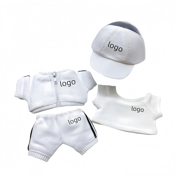 [HH] Labubu Kläder Kläder Basebollkeps Kostym Sportkläder Outfit Tillbehör Set Endast Labubu Kläder White Baseball Cap suit1