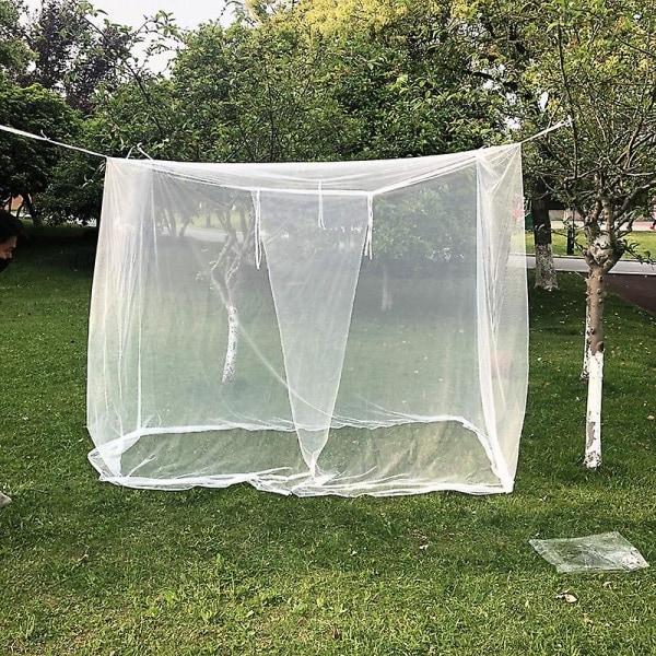 /HA/1 Sett Bærbar Sommercamping Anti-myggnett Slitesterk Lettvekt Hvit Mesh Firkantet Sammenleggbar Myggnetting