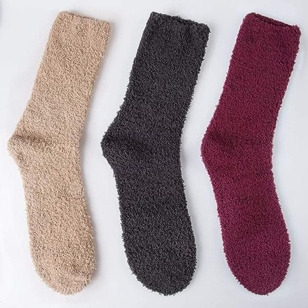 6 par Fuzzy Herrestrømper Vintertøfler Fleece Strømper Herre