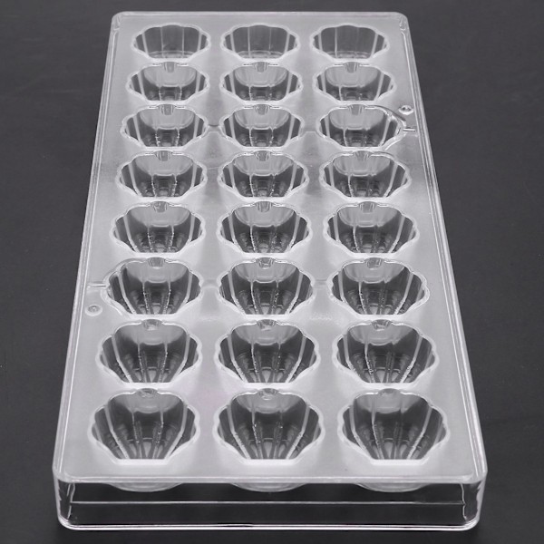 Muslingeskalformet hård chokoladeform 3d havmusling polycarbonat klar isgelé slikform