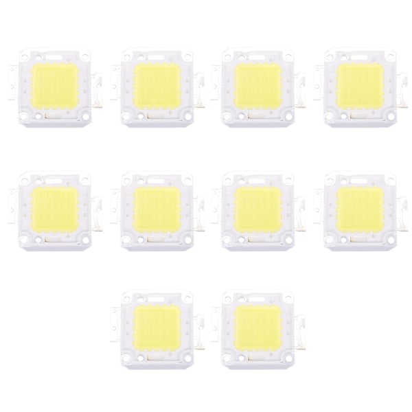 10x Højtydende 50W LED Chip Pære Lys Lampe DIY Hvid 3800lm 6500k