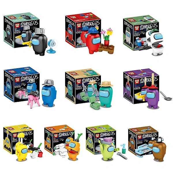 10-pack DIY Spel Minifigur Byggklossar Kit Rymddockor Bland Oss Montera