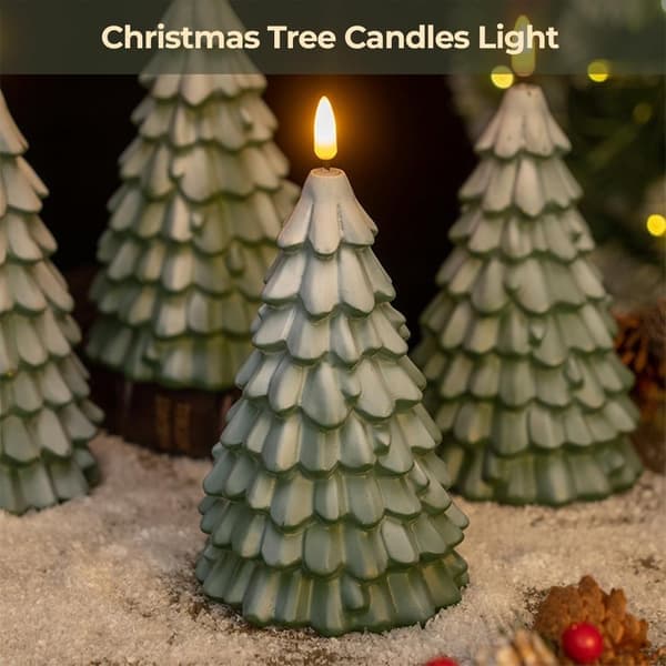 Christmas Tree Lights - LED Flameless Candles with Flickering Effect - Green - 4-pack