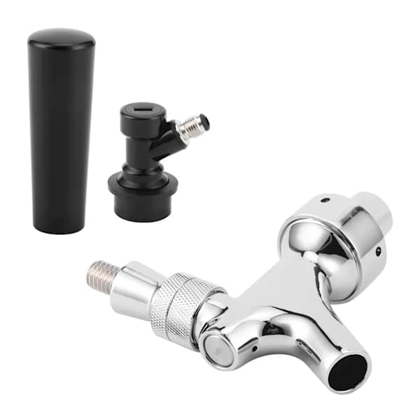 Mini tappekran for fatøl i rustfritt stål, mini fatøldispenserkit med kulekobling, sikkerhetsventil for øldispenser for 2L/3,6L/5L fat