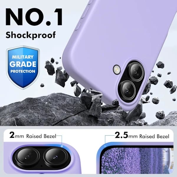 HA-Silicone Case Compatible with iPhone 16 Case Soft Ultra-Thin Protective Shockproof Liquid Silicone Phone Case, 6.1 \" Purple