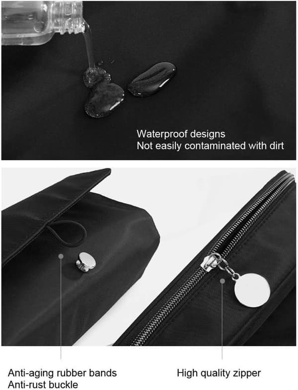 Makeupbørste - Bærbar foldbar vandtæt organizer med 13 rum - Rejsetaske makeup taske sort