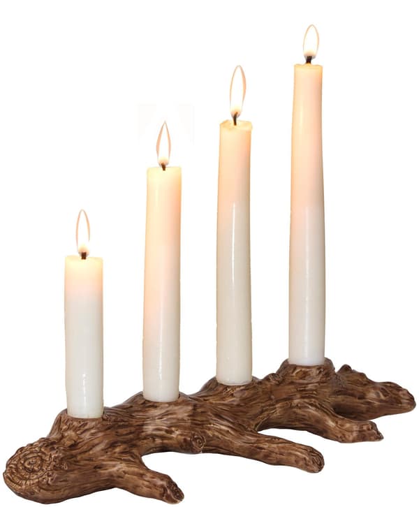 {HH} Ljusstake Advent gren 31cm Brun Brown