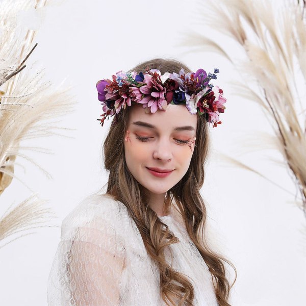 AVEKI Kvinde Piger Blomsterkrone Brude Eucalyptus Halo Bryllup Blomster Hovedbånd FotoshootGSG-023,WZ-373R