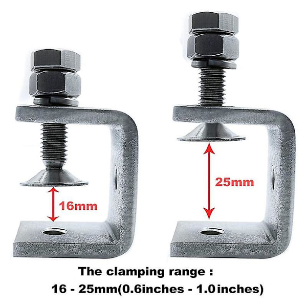 8 stk. 16-25 mm kraftig træbearbejdningsklemme sæt 304 rustfrit stål C klemme klemme værktøjer til svejsning/c