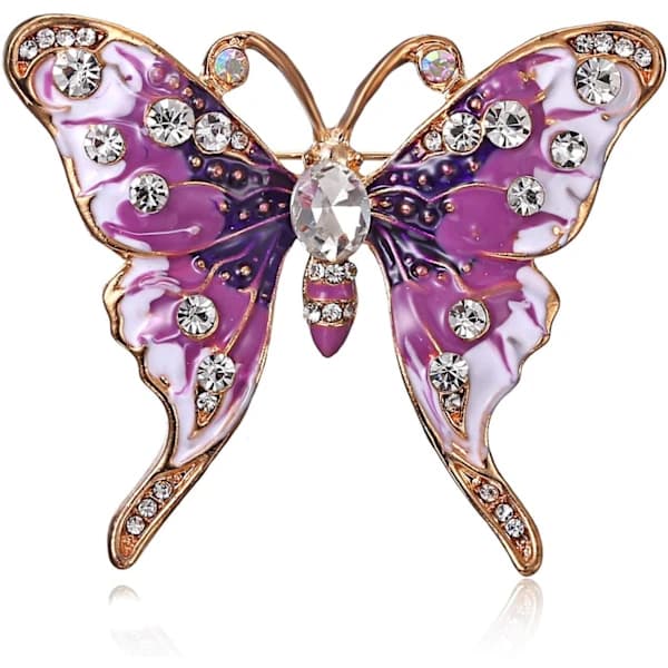 Broche, Retro Sommerfuglebroche Strassbroche Dame